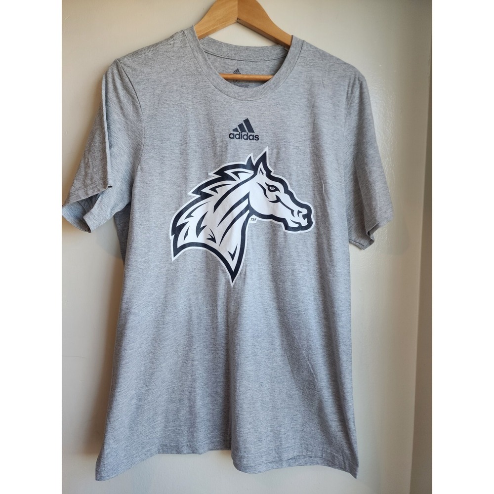 Adidas Mens Amplifier Broncos Tee Shirt Size L Short Sleeve Gray